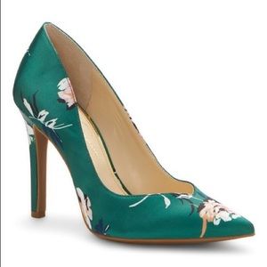 Emerald Floral Cylvie Satin Pump - Women